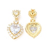 Brass Cubic Zirconia Pendants KK-H441-42D-G-1