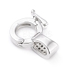Brass Micro Pave Clear Cubic Zirconia Twister Clasps ZIRC-L097-021P-2