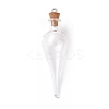 Teardrop Glass Cork Bottle Big Pendants X-AJEW-A041-01C-2