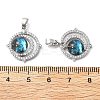Brass Micro Pave Cubic Zirconia with Glass Pendants KK-Z103-03P-3