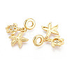 Brass Micro Pave Cubic Zirconia Pendants X-KK-N271-09G-2