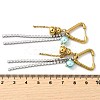 304 Stainless Steel Micro Pave Clear Cubic Zirconia Plastic Pearl Hoop Earrings EJEW-D308-05PG-3