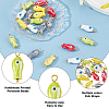 20Pcs 5 Colors Evil Eye Fish Shaped Glazed Porcelain Pendants PALLOY-HS00036-4