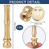 1Pc Golden Tone Brass Wax Seal Stamp Heads with Bamboo Stick Shaped Handles STAM-CP0001-05U-2