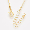 Brass Square Snake Chain Necklace Making MAK-T006-10B-G-2