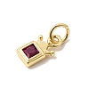 Brass Cubic Zirconia Charms KK-G554-01B-04-2