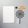 Acrylic Spider Web & Halloween Word Cake Insert Card Decoration DIY-H109-08-2