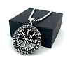 Vintage Viking Hollow Compass 304 Stainless Steel Pendant Necklaces for Men Women RB1403-4