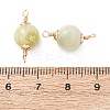 Natural New Jade Round Links Connector Charms KK-Z152-04G-02-3