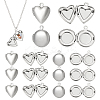 50Pcs 2 Styles 316 Surgical Stainless Steel Locket Pendants STAS-UN0062-31-1