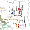 9Pcs 9 Colors Flower Pattern Brocade Bag Tassel Pendant Decorations HJEW-NB0001-97-2