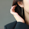 Brass Line Tassel Stud Earrings FS-WGBE0DD-02-2