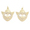 Brass Pave Cubic Zirconia Pendants KK-U009-10A-G-1