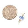 Handmade Flower Printed Porcelain Ceramic Round Links Connector Charms PALLOY-JF04451-02-2
