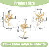 DICOSMETIC 12Pcs 6 Styles Brass Micro Pave Cubic Zirconia Pendants KK-DC0003-30-2