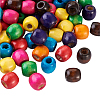 200Pcs Dyed Natural Maple Wood Beads WOOD-SP0001-64-1