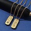 304 Stainless Steel Rectangle Number Pendant Necklaces NJEW-D300-01G-09-3