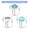 6Pcs 3 Styles Printing Porcelain Drawer Knobs FIND-GA0001-29D-2