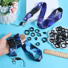 2Pcs 2 Style Polyester Ribbon Card Holder Lanyard DIY-GF0008-31-3