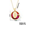 Luxury Fashionable American and European Style Brass Glass Virgin Mary Pendant Necklaces for Women LS-DB7560-7-1