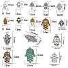 Tibetan Style Alloy Hamsa Hand/Hand of Miriam Pendants TIBEP-SC0001-08-2
