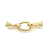 Teardrop Rack Plating Brass Fold Over Clasps KK-S508-18G-1