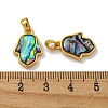 Rack Plating Brass Pave Natural Paua Shell Pendants KK-U025-04G-02-3