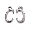 Gunmetal Plated Alloy Letter Pendants PALLOY-J718-01B-C-1