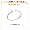 1Pc Letter Brass Rhinestone Open Cuff Rings for Women AJEW-LP0004-47C-S-2