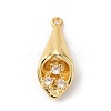 Brass Pave Clear Cubic Zirconia Pendants KK-V016-07G-1