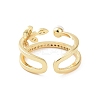 Brass Micro Pave Cubic Zirconia Open Rings RJEW-J017-VC203-3