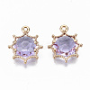 Faceted Glass Pendants GLAA-S191-002B-G-NR-2