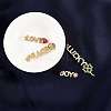 4Pcs 4 Style Eco-Friendly Brass Micro Pave Cubic Zirconia with Glass Pendants KK-SZ0005-79-4