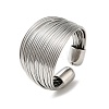 Brass Multi Wire Wrap Open Cuff Ring RJEW-C037-02P-1