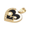 Ion Plating(IP) 304 Stainless Steel Enamel Rhinestone Pendants STAS-Q325-02A-G-2