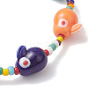 Rabbit Porcelain & Glass Seed Beads Stretch Bracelets for Women BJEW-TA00705-4