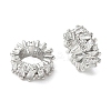 Brass Micro Pave Cubic Zirconia Rondelle Wheel European Beads LS-KK-A254-08P-1