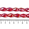 Transparent Electroplate Glass Beads Strands EGLA-N013-T8mm-B12-4