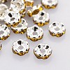Brass Rhinestone Spacer Beads RB-A014-L8mm-17S-NF-1