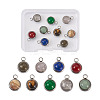9Pcs 9 Styles Natural Mixed Stone Charms G-FW0001-28-1