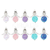 10Pcs 5 Colors Resin Rhinestone & Acrylic Pendants PALLOY-GO00035-1