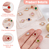 16Pcs 8 Colors Brass Pave Cubic Zirconia Connector Charms KK-HS0015-58-4