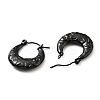 Ion Plating(IP) 304 Stainless Steel Crescent Moon with Butterfly Hoop Earrings for Women EJEW-G293-15EB-2