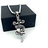 Vintage 304 Stainless Steel Snake Sword Shaped Pendant Punk Necklaces for Men LS-WD3410-5