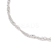 2Pcs 2 Colors 304 Stainless Steel Singapore Chain Bracelet Slider Making AJEW-JB01344-4