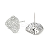 Rack Plating Brass Micro Pave Clear Cubic Zirconia Stud Earrings for Women EJEW-M260-09P-2