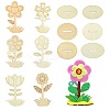 6 Styles DIY Unfinished Wood Flowers Cutout WOOD-CJ0002-30-1