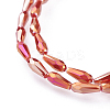 Electroplated Opaque Glass Beads Strands EGLA-L015-FR-B07-2