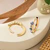 1 Pair Enamel Evil Eye Hoop Earrings with Clear Cubic Zirconia EJEW-LP0004-99-3