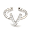 Rack Plating Brass Open Cuff Rings for Women RJEW-F162-01P-V-2